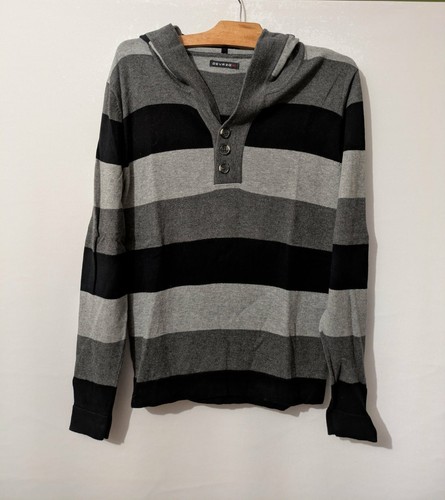 Pull noir gris capuche - noir,