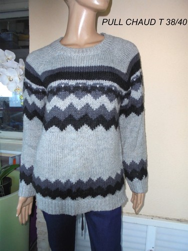 Pull hiver bien chaud - gris, &