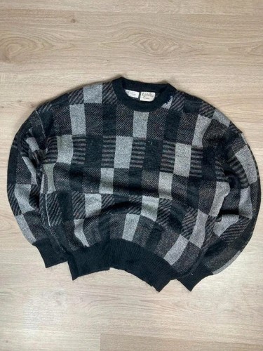 Pull vintage maille carreaux