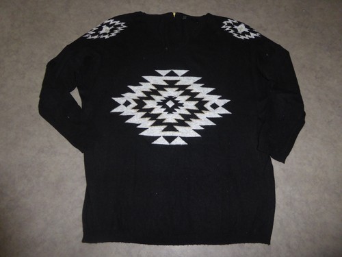 Pull noir motifs aztèques - noir/motifs,