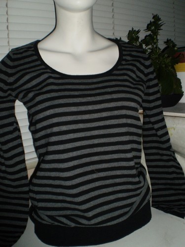 Pull rayé noir gris t38 - pull,