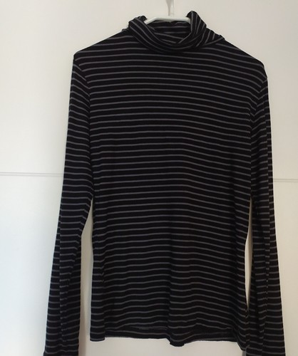 Sous pull noir rayé gris - sous-pull,