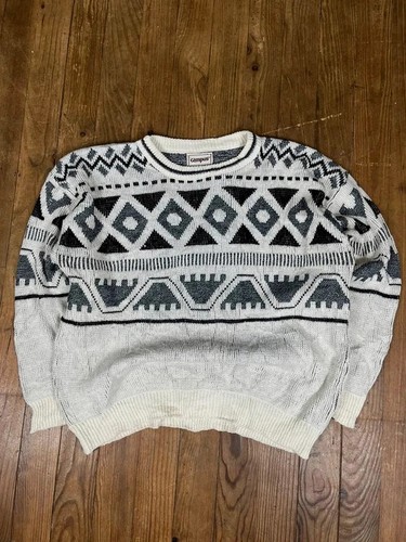 Pull maille vintage motifs