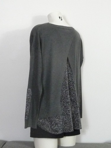 Pull matière gris et - pull,